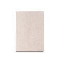 ORGANIC SEMI-RIGID. A5 notepad with semi-rigid cover made from organic elephant matter (80%)