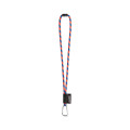 75089. SET Lanyard TUBE Long (Ø 7 mm) with D-shape carabiner 55 mm and safety lock Ø 7 mm