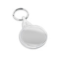BOLING. Circular shaped clear PS keyring