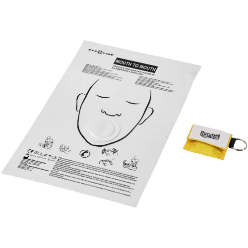 Henrik mouth-to-mouth shield in polyester pouch