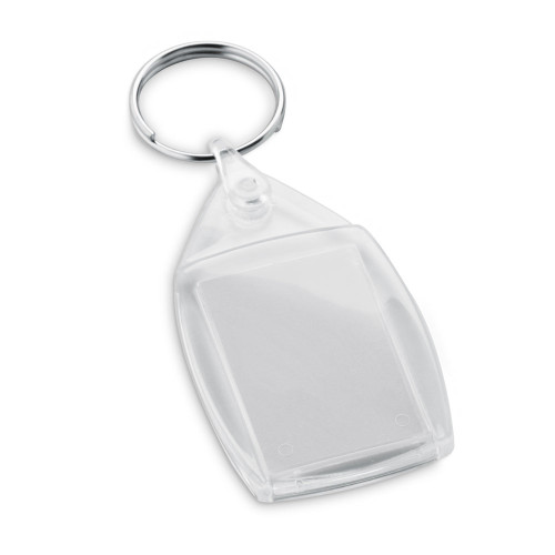 LIME. Rectangular shaped clear PS keyring