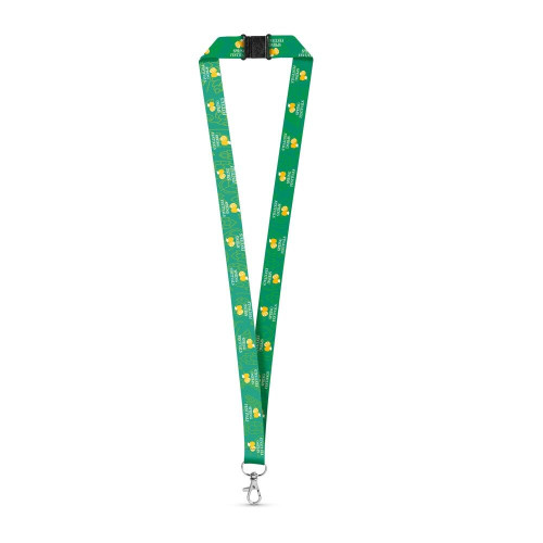 DOVER. SET Lanyard SUBLIMATION Long II (20 mm) in recycled polyester (100% rPET) with Hook Trigger Snap 20 mm and safety lock